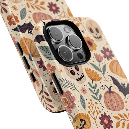 Halloween Skulls & Pumpkins Floral iPhone Case
