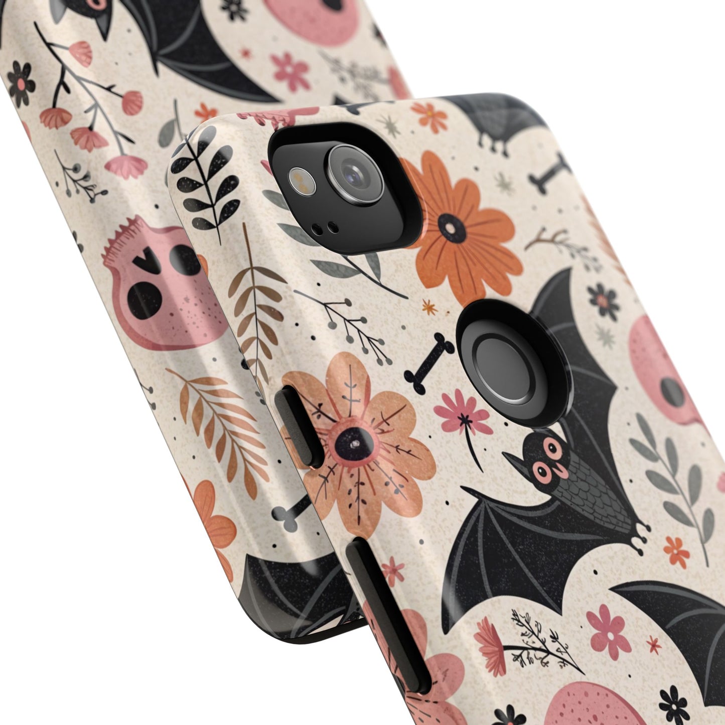 Floral Bats & Skulls Halloween Google Pixel Case