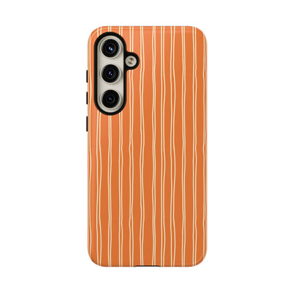 Orange Vertical Stripe Samsung Case
