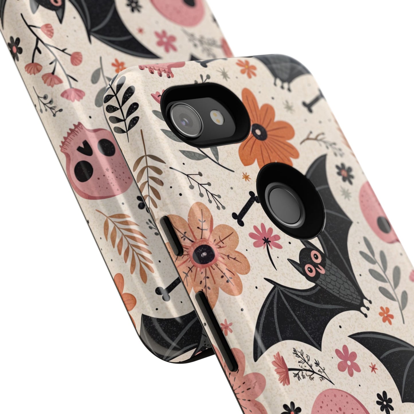 Floral Bats & Skulls Halloween Google Pixel Case