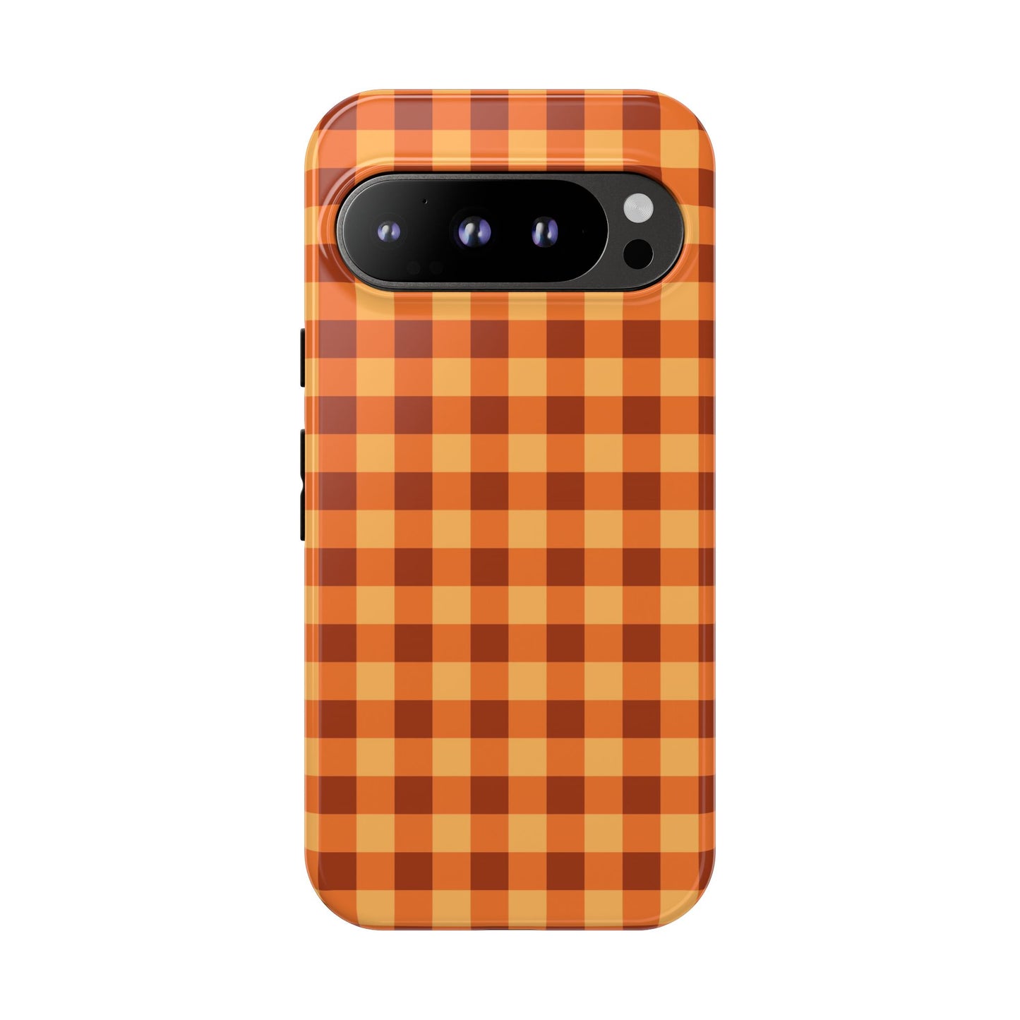 Orange Gingham Checkered Google Pixel Case