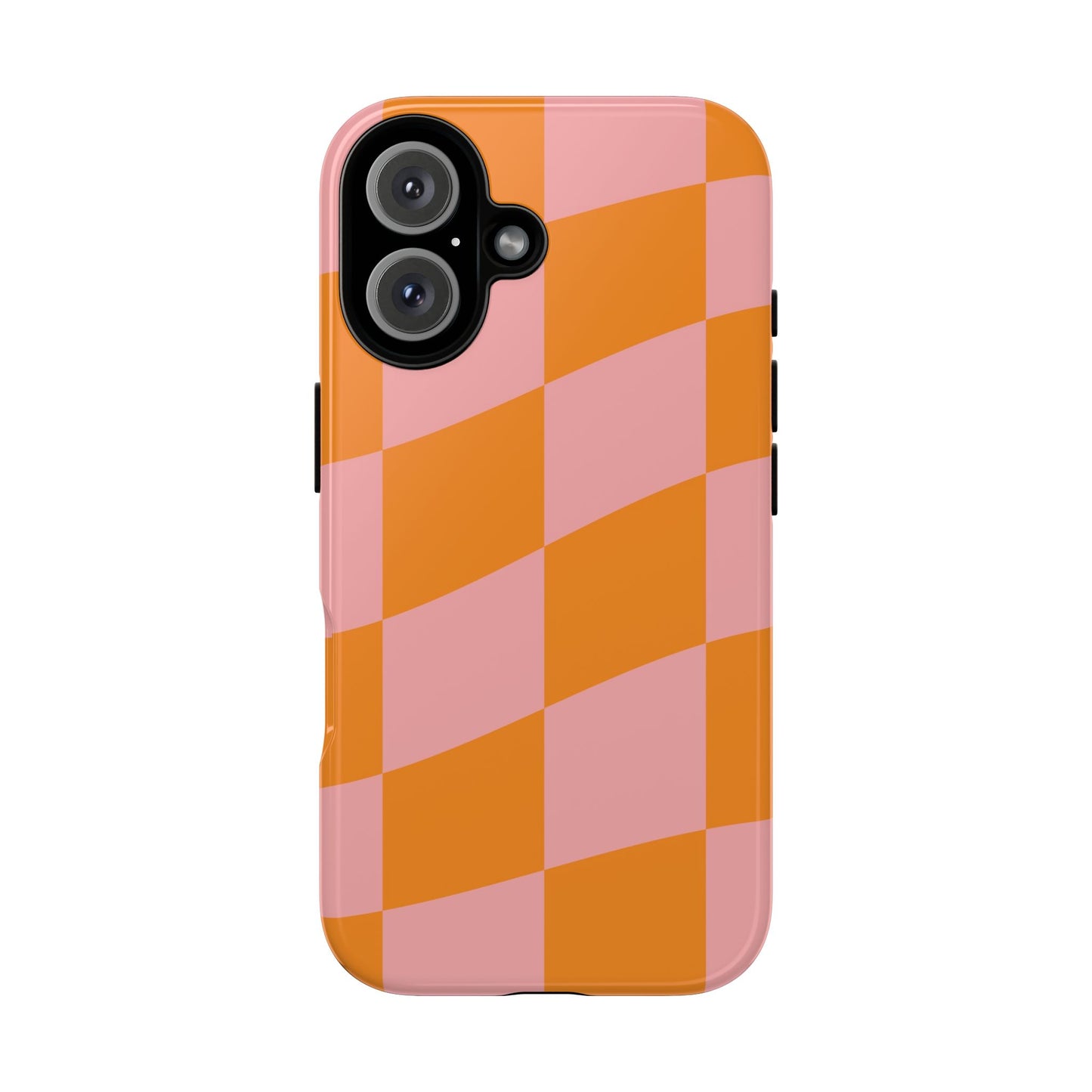 Pink & Orange Wavy Checker iPhone Case