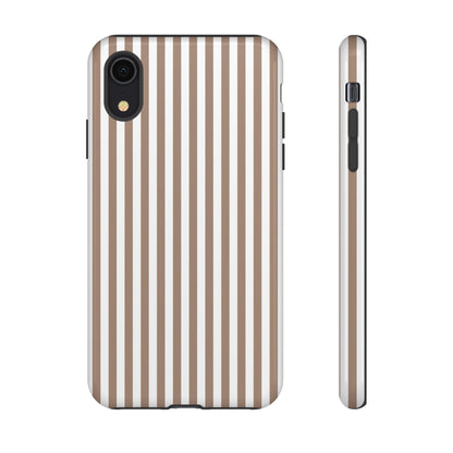 Beige & White Stripe iPhone Case