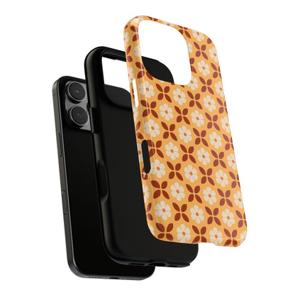 Retro Orange Flower Power iPhone Case