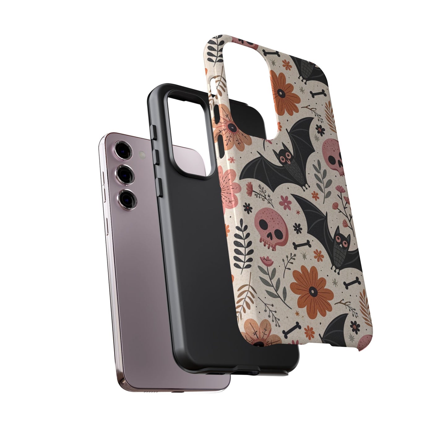 Floral Bats & Skulls Halloween Samsung Case