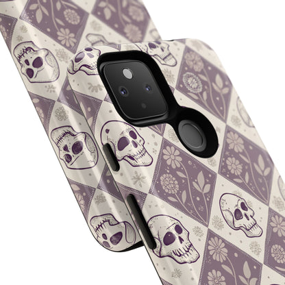Vintage Skull & Floral Diamond Google Pixel Case