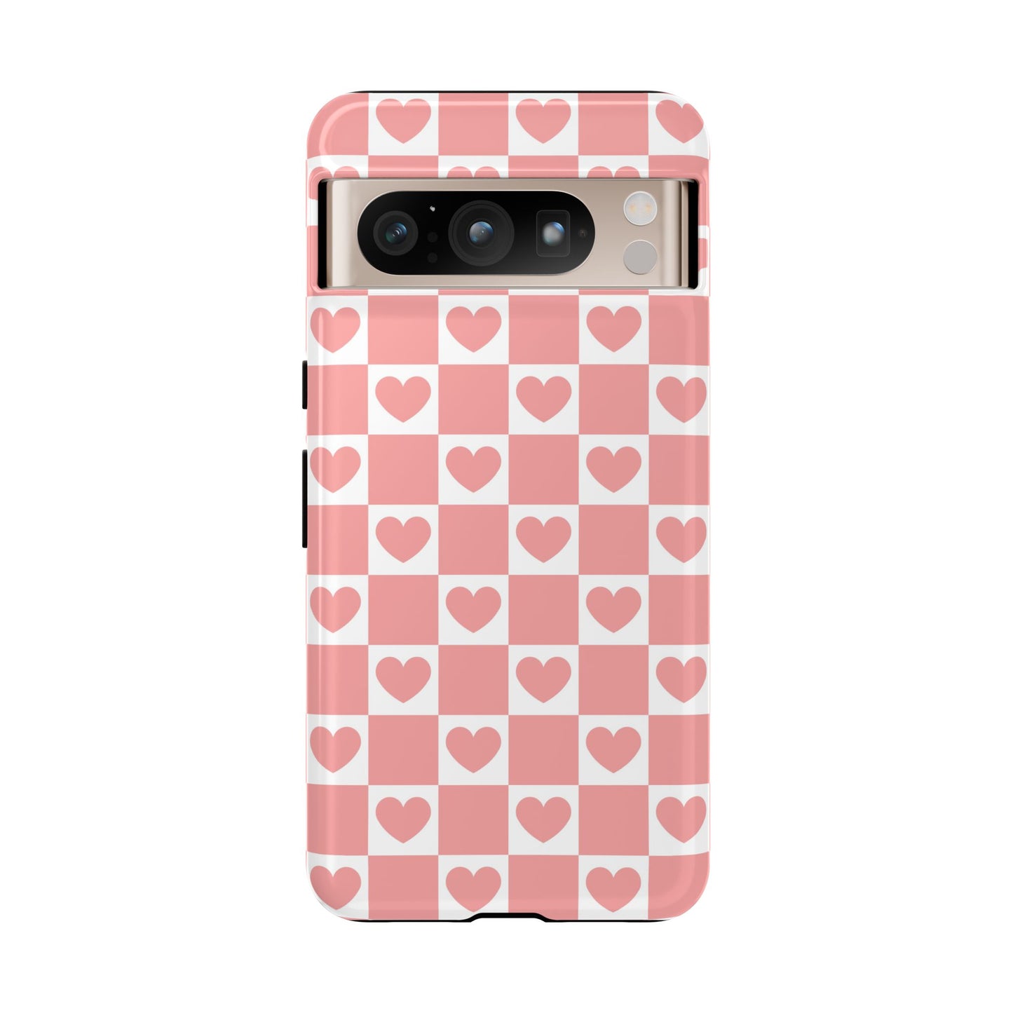 Pink Heart Checkerboard Google Pixel Case