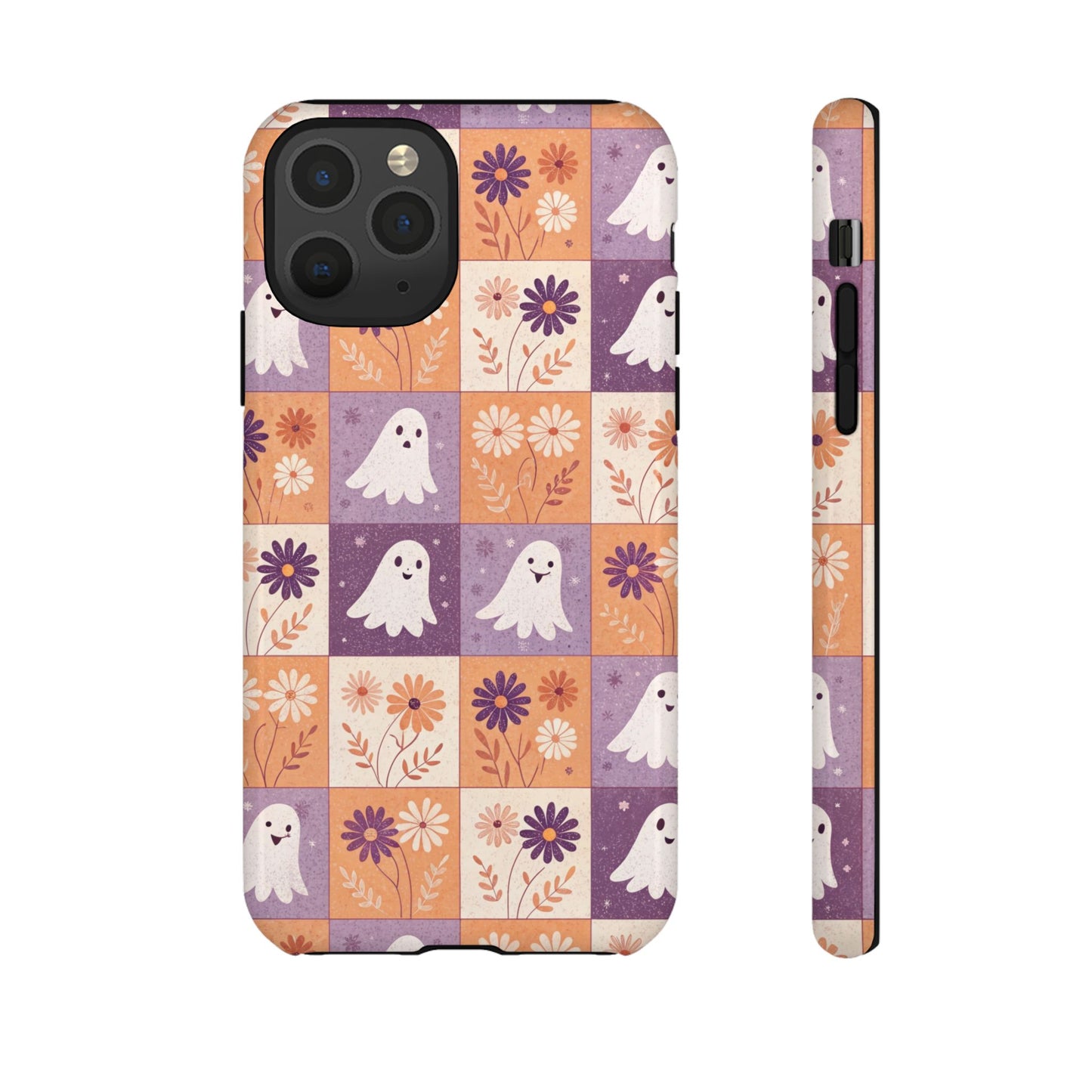 Ghost Floral Checkerboard iPhone Case