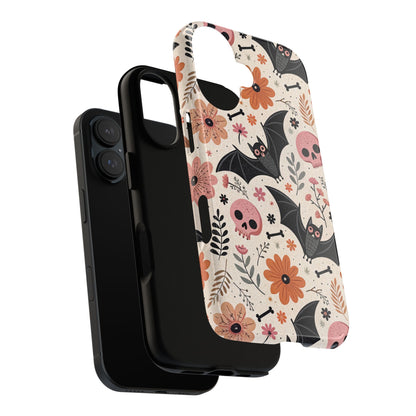 Floral Bats & Skulls Halloween iPhone Case