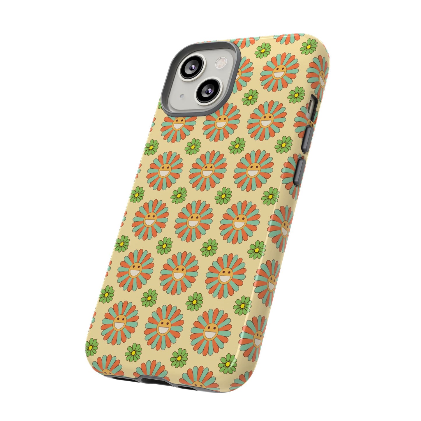 Smiley Retro Floral iPhone Case