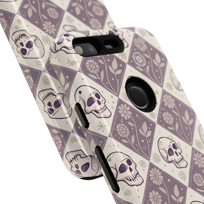 Vintage Skull & Floral Diamond Google Pixel Case