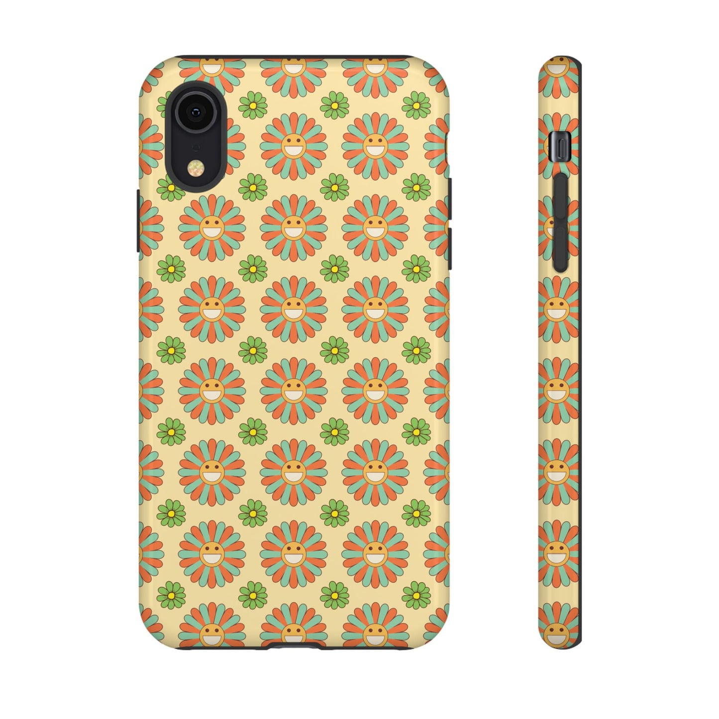 Smiley Retro Floral iPhone Case