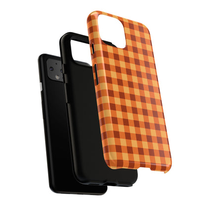 Orange Gingham Checkered Google Pixel Case