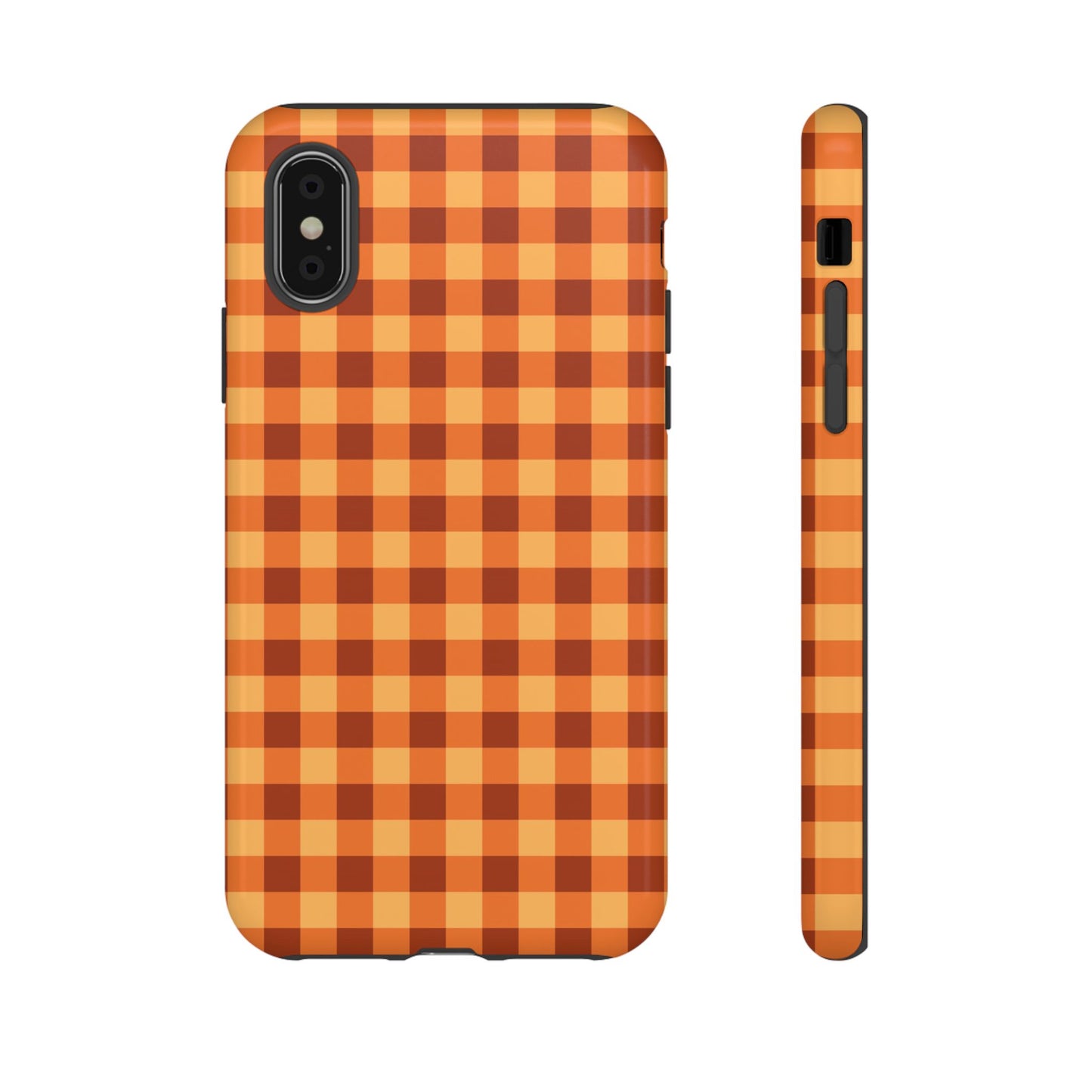 Orange Gingham Checkered iPhone Case