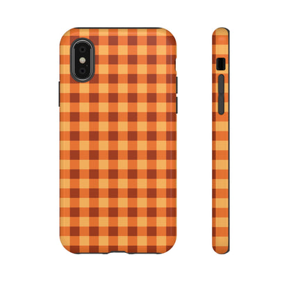 Orange Gingham Checkered iPhone Case