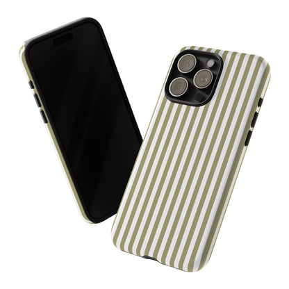 Sage & White Stripe iPhone Case
