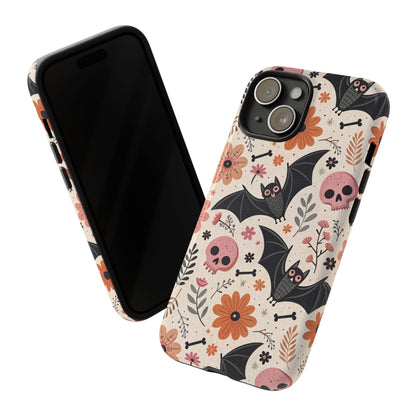 Floral Bats & Skulls Halloween iPhone Case