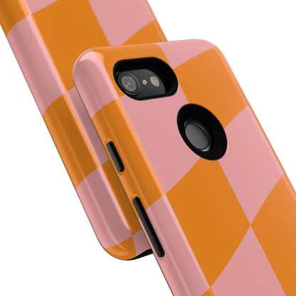 Pink & Orange Wavy Checker Google Pixel Case