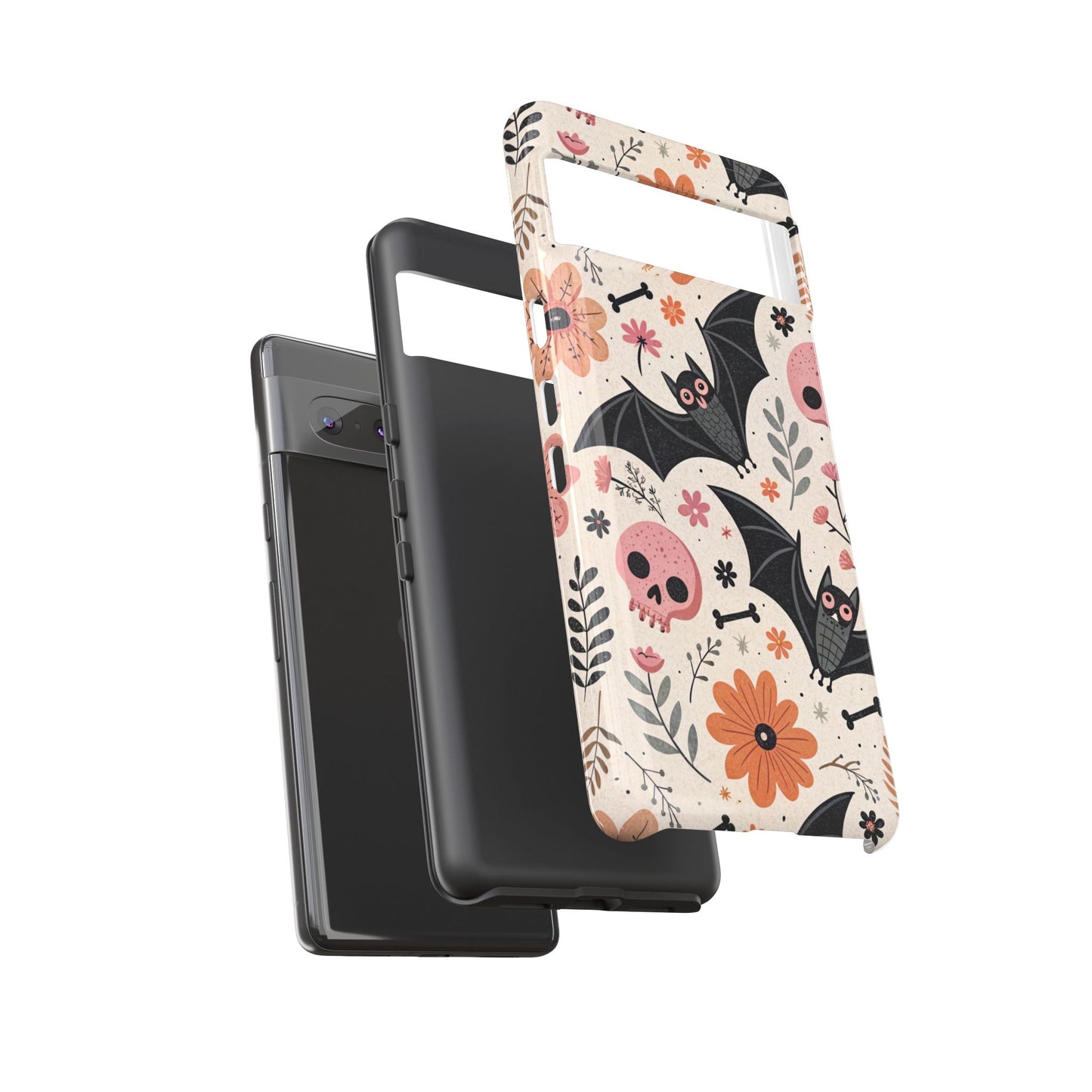 Floral Bats & Skulls Halloween Google Pixel Case