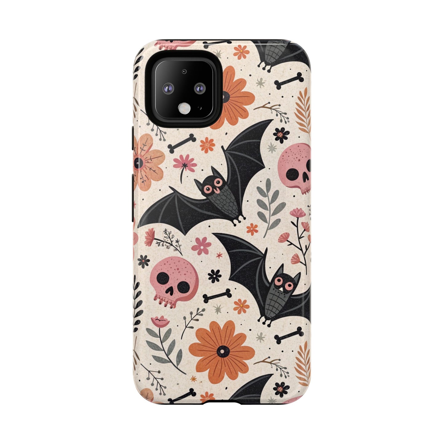 Floral Bats & Skulls Halloween Google Pixel Case
