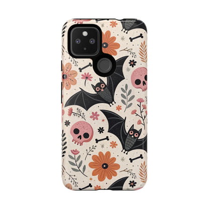 Floral Bats & Skulls Halloween Google Pixel Case