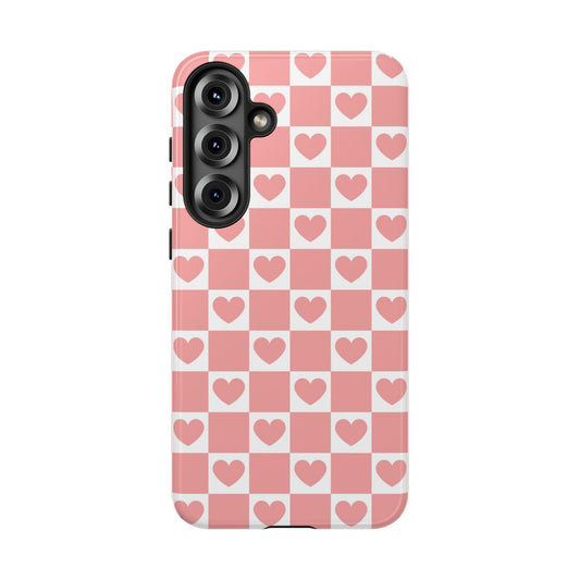 Pink Heart Checkerboard Samsung Case