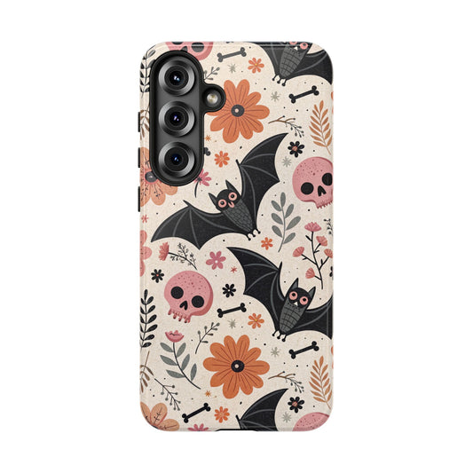 Floral Bats & Skulls Halloween Samsung Case