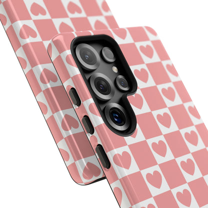Pink Heart Checkerboard Samsung Case