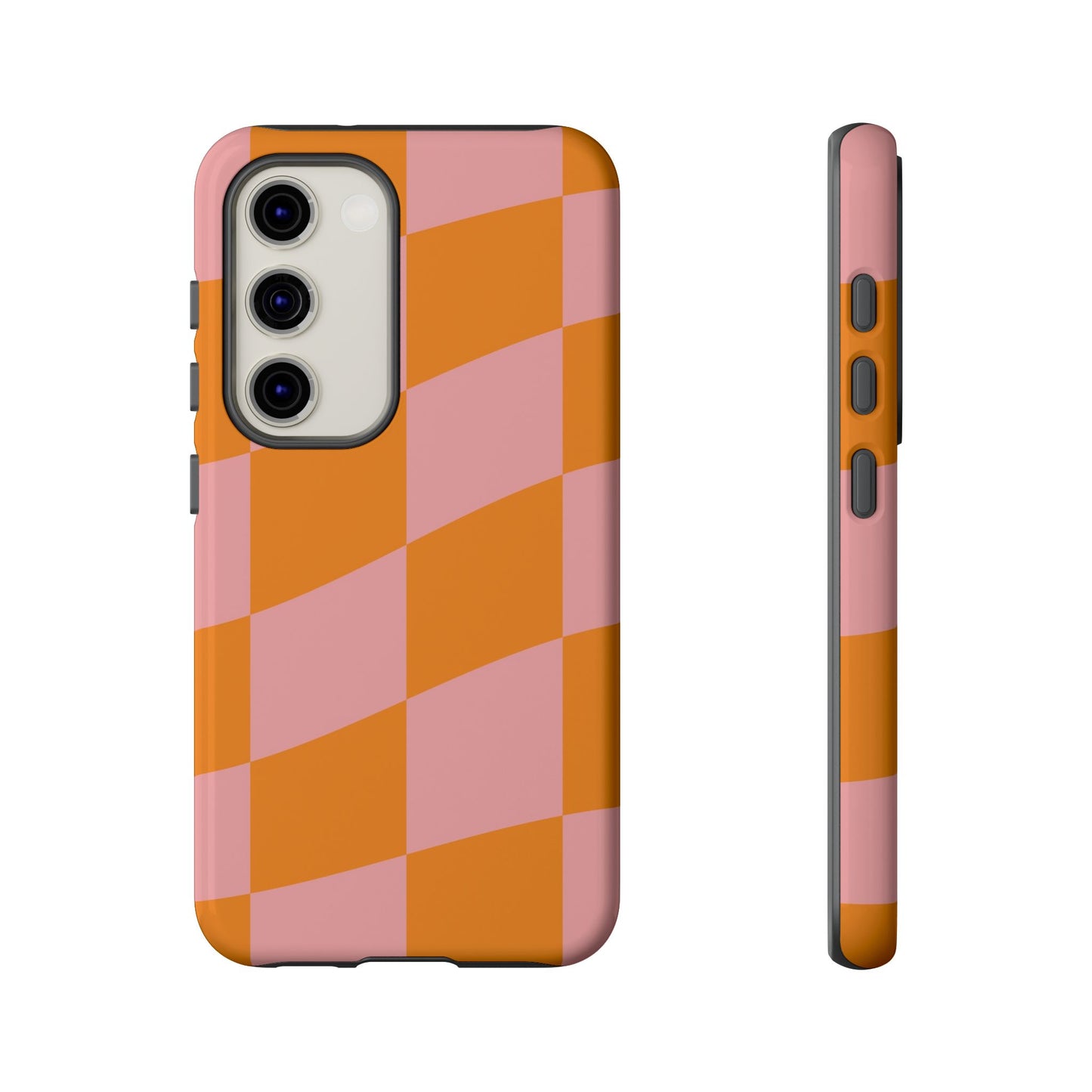 Pink & Orange Wavy Checker Samsung Case