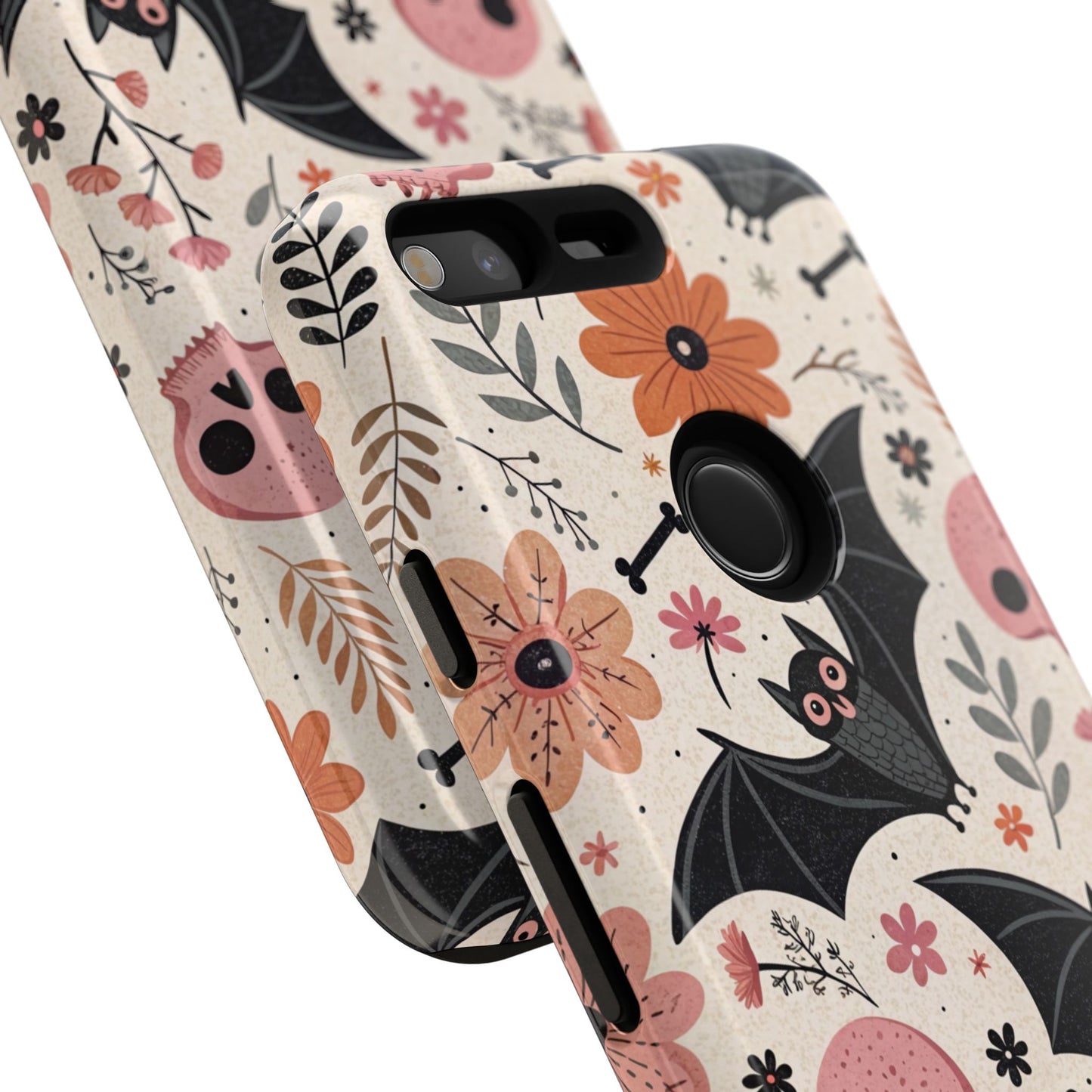 Floral Bats & Skulls Halloween Google Pixel Case