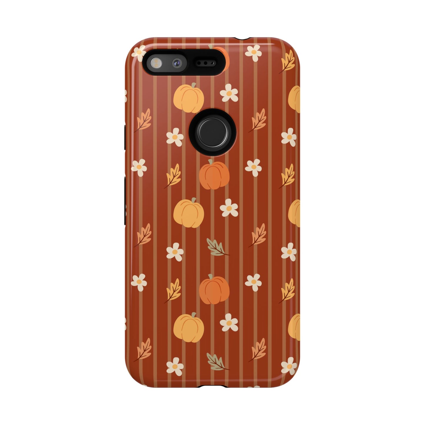 Pumpkin Spice Floral Stripe Google Pixel Case
