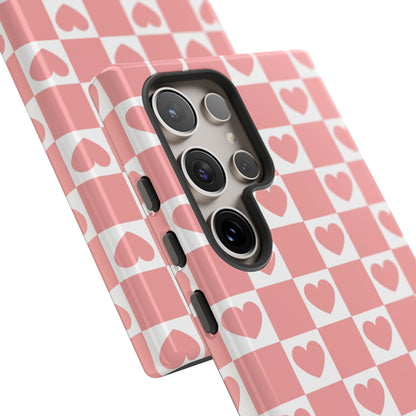 Pink Heart Checkerboard Samsung Case
