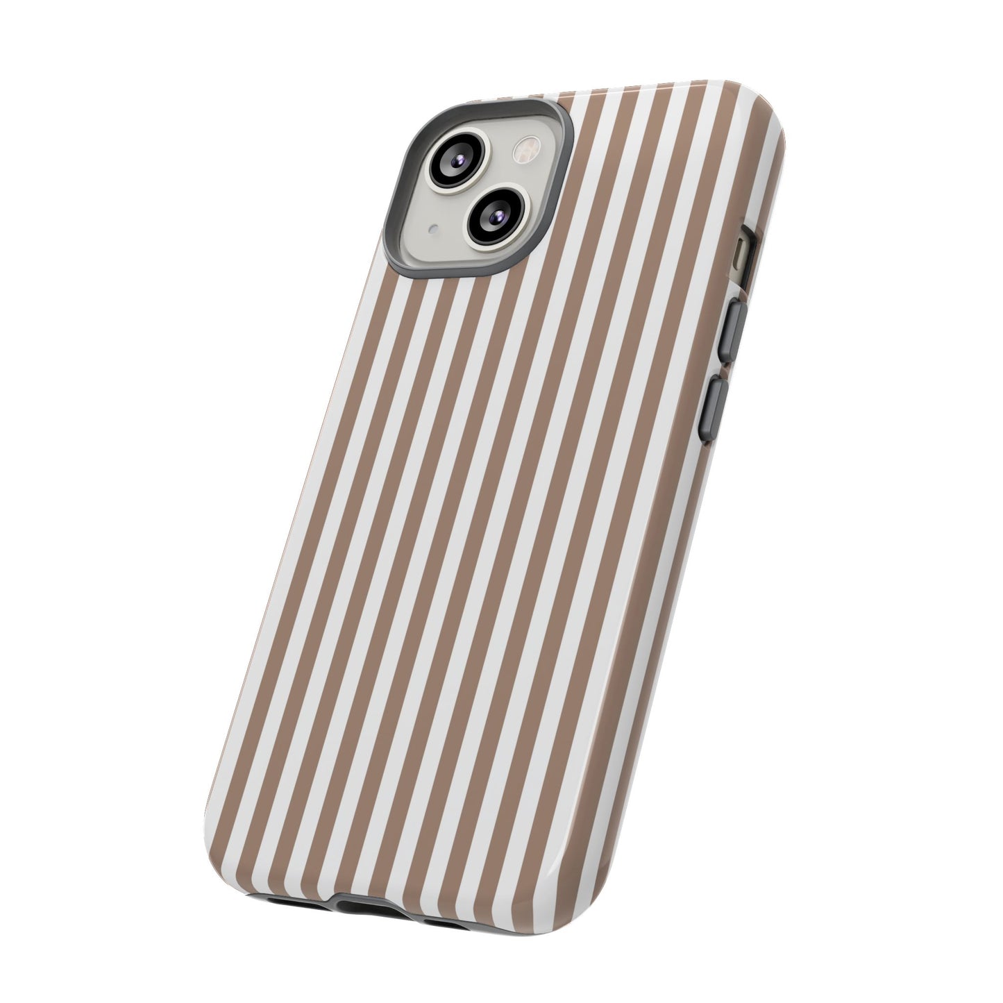 Beige & White Stripe iPhone Case