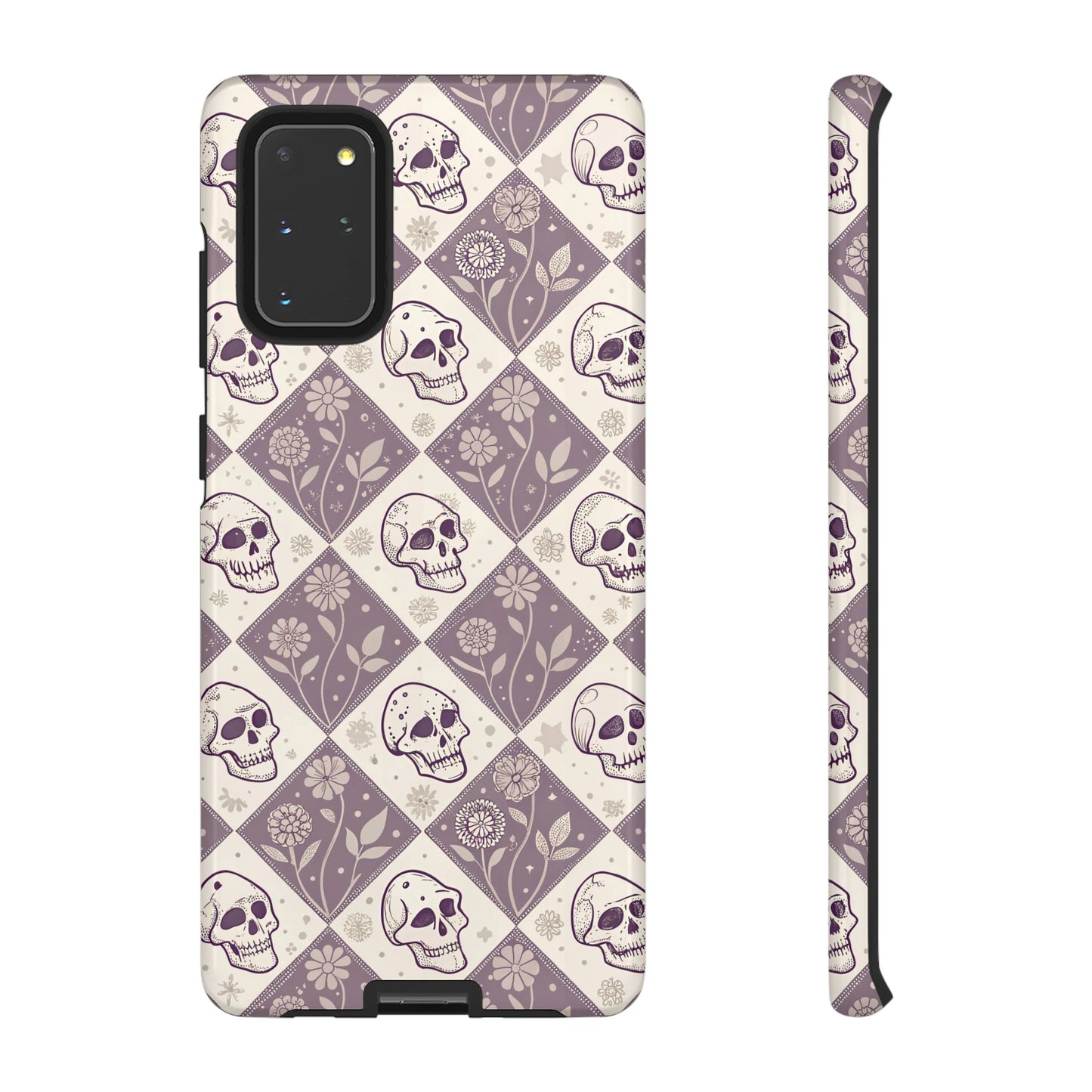 Vintage Skull & Floral Diamond Samsung Case