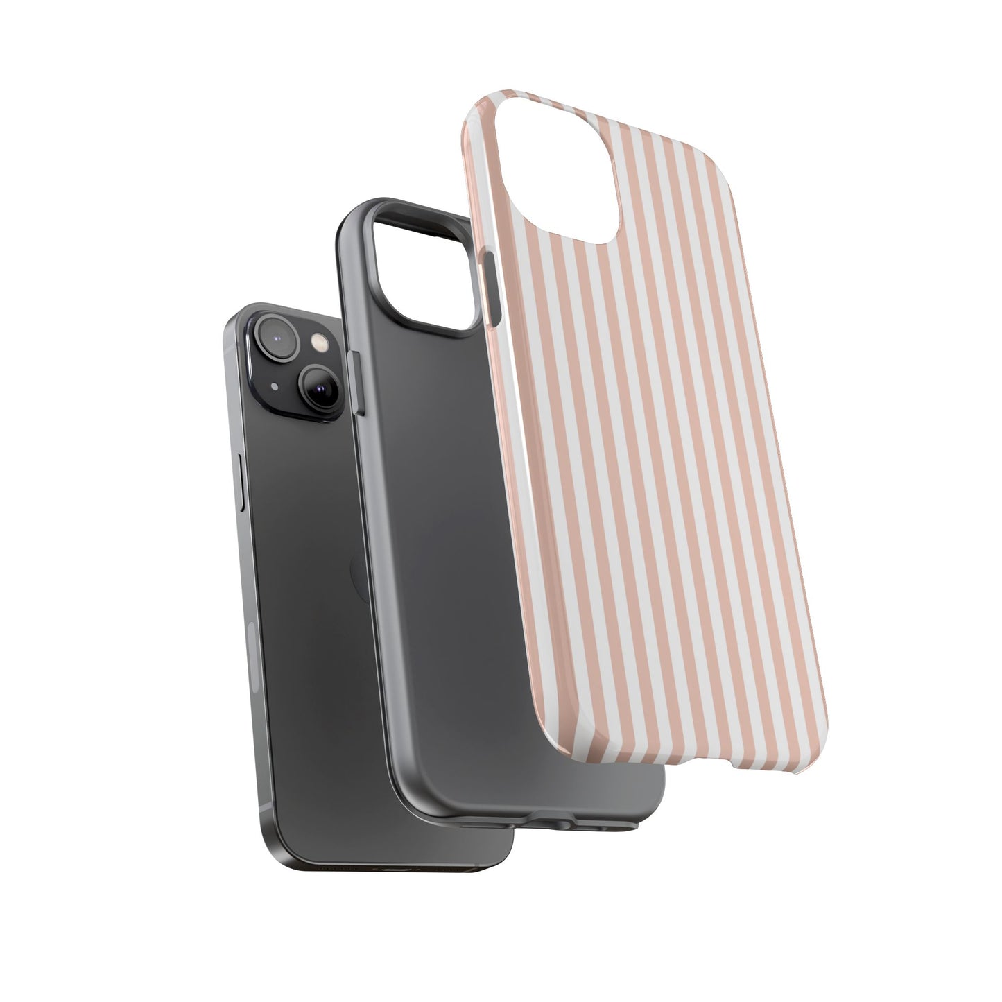 Blush & White Stripe iPhone Case