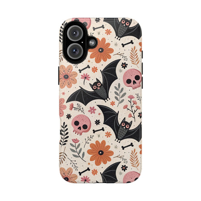 Floral Bats & Skulls Halloween iPhone Case
