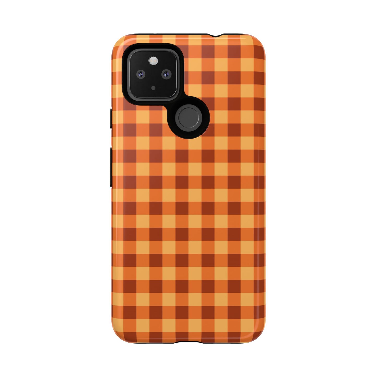 Orange Gingham Checkered Google Pixel Case