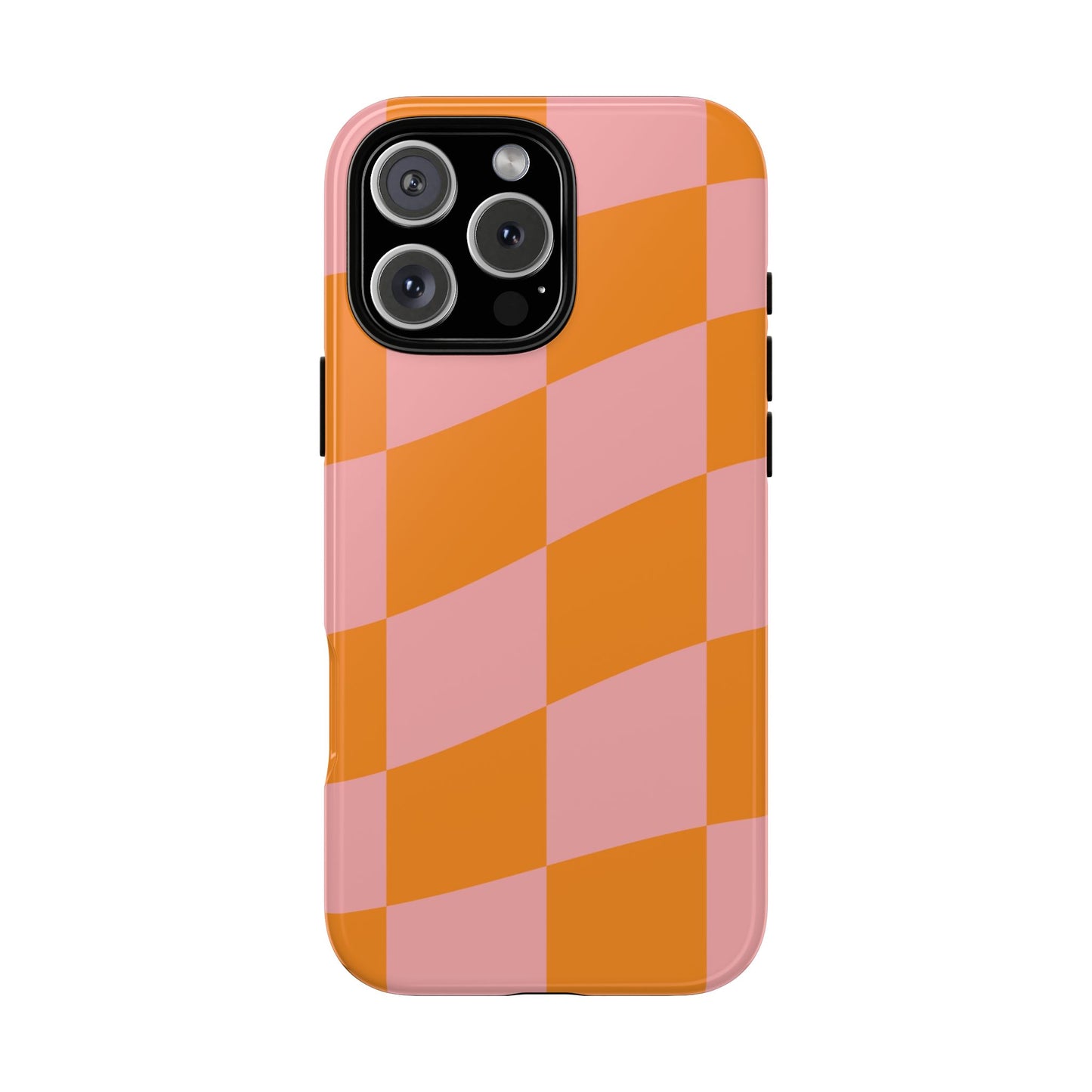Pink & Orange Wavy Checker iPhone Case