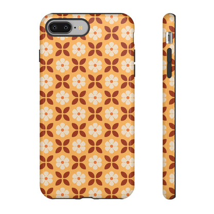 Retro Orange Flower Power iPhone Case