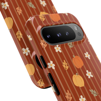 Pumpkin Spice Floral Stripe Google Pixel Case
