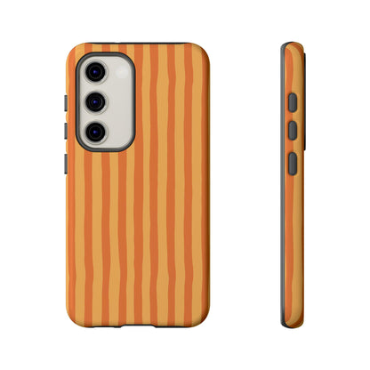 Orange Wavy Stripe Samsung  Case