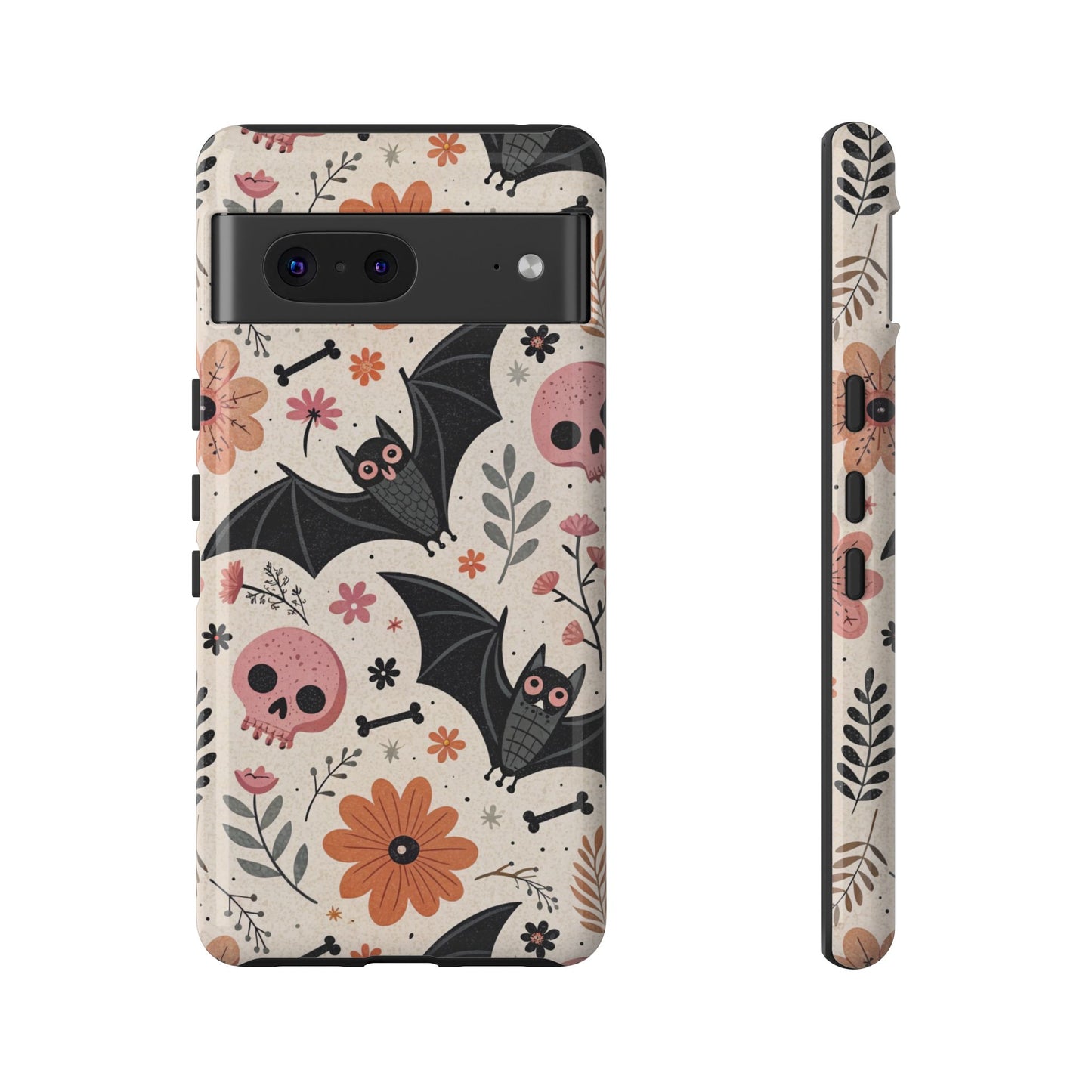 Floral Bats & Skulls Halloween Google Pixel Case