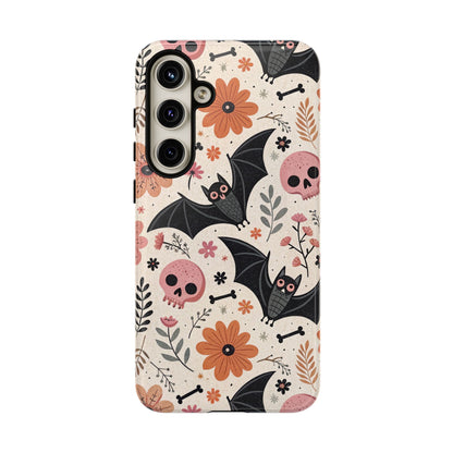 Floral Bats & Skulls Halloween Samsung Case