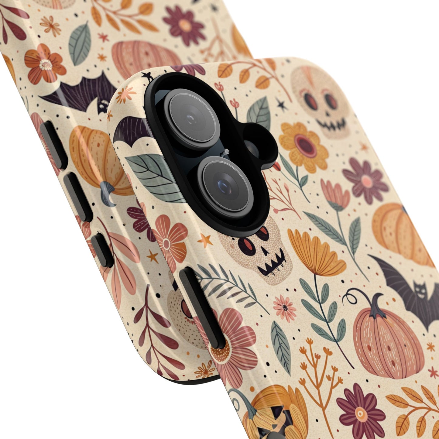 Halloween Skulls & Pumpkins Floral iPhone Case