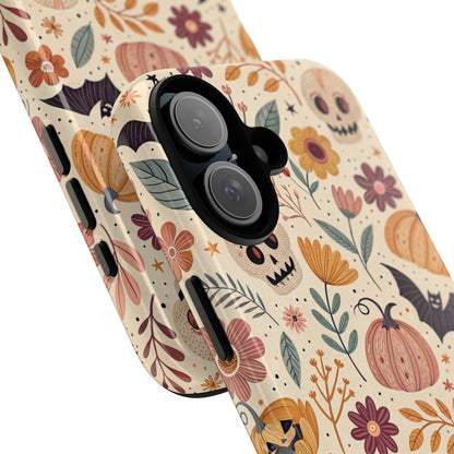 Halloween Skulls & Pumpkins Floral iPhone Case
