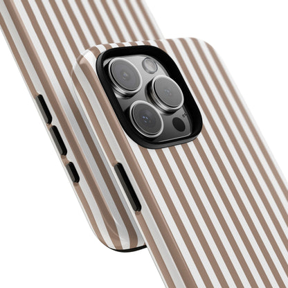 Beige & White Stripe iPhone Case