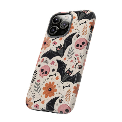 Floral Bats & Skulls Halloween iPhone Case