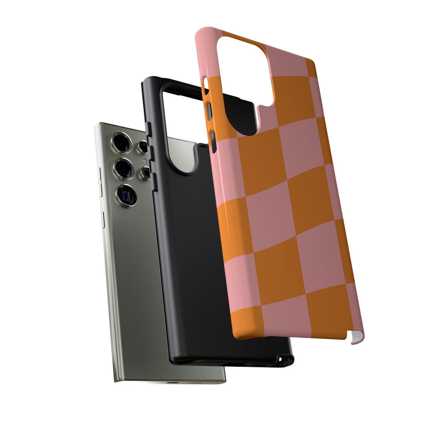 Pink & Orange Wavy Checker Samsung Case