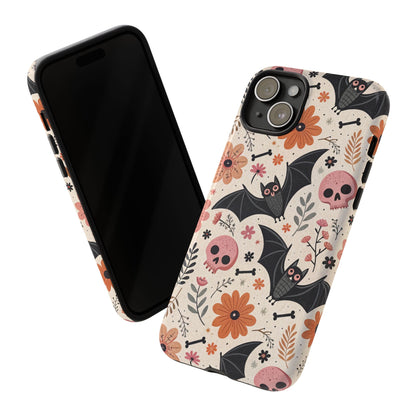 Floral Bats & Skulls Halloween iPhone Case