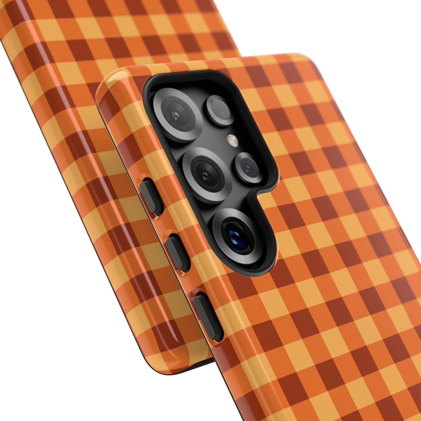 Orange Gingham Checkered Samsung Case